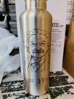 Edelstahl Trinkflasche doppelwandig (mit Bild-Gravur) 500 ml